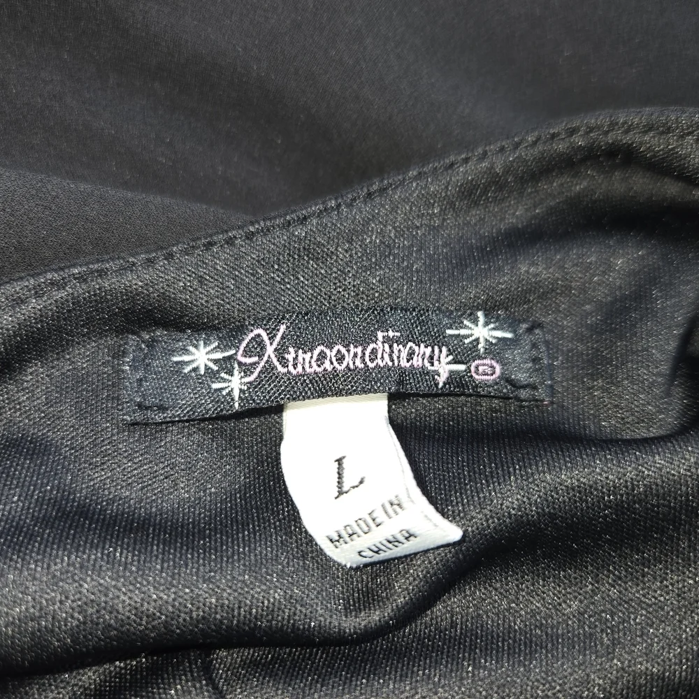 Xtraordinary Black Mini Dress with Flared Cuffs Juniors Large